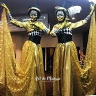 Gold Venetian Masquerade Stilt Walkers
